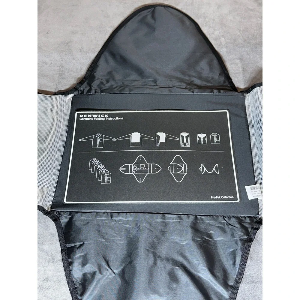 Renwick Pro-Pak Black Garment Folder Travel Organizer Shirt Packing Folder